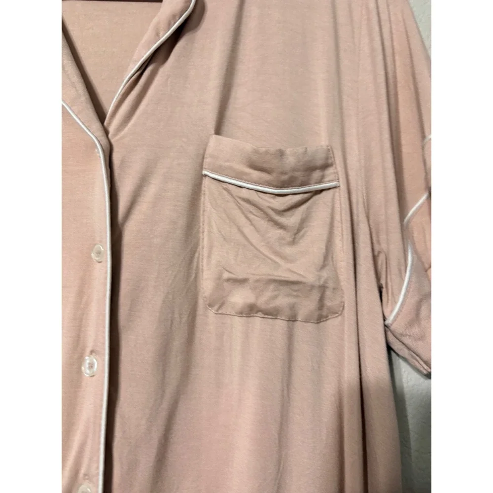 Cozy Earth Bamboo Pajama Set Blush Pink Short Sleeve Top and Shorts Size M